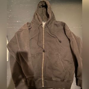 Black zip up Brandy Melville hoodie